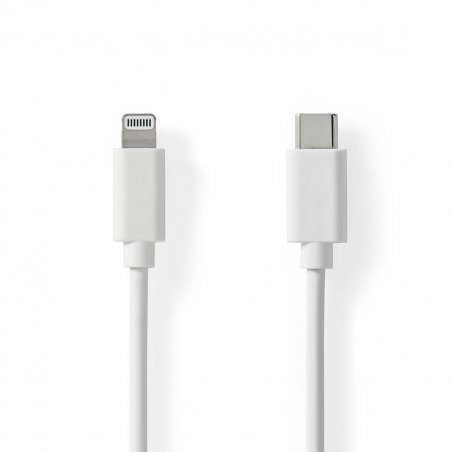 Nedis Lightning Kabel- USB 2.0 | Apple Lightning 8-Pin | USB-C™ Stecker | 480 Mbps | Vernickelt | 1.00 m | Rund | PVC