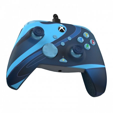 PDP - Manette de jeu filaire avancée REMATCH GLOW Blue Tide pour Xbox Series X|S, Xbox One et Windows 10/11