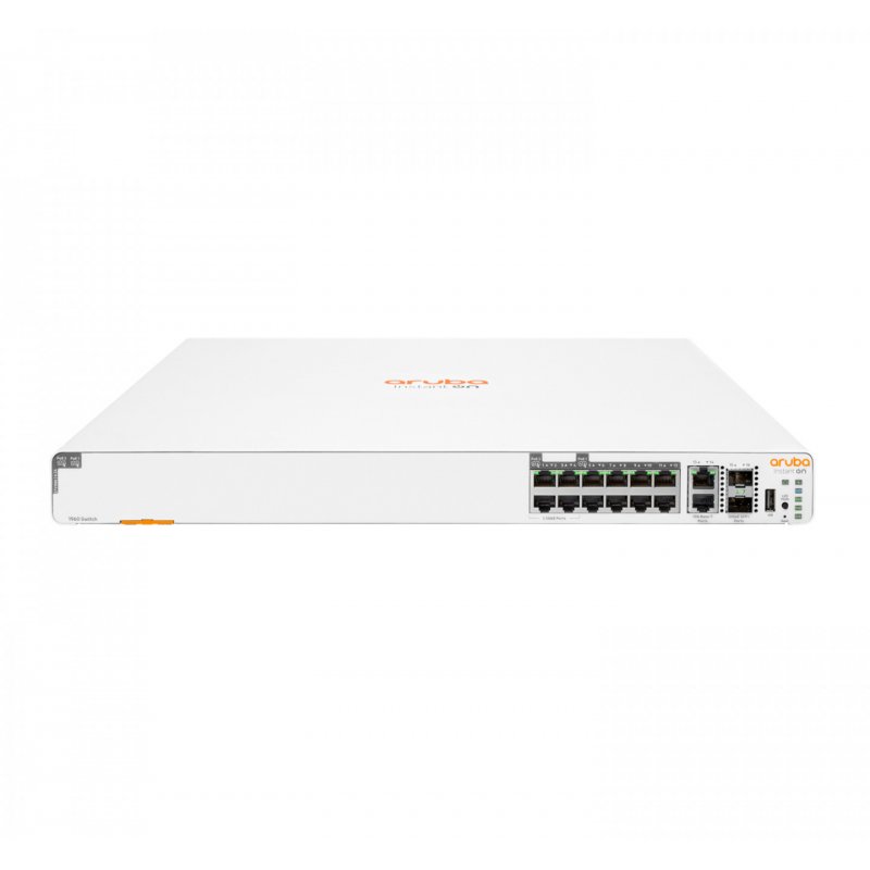 HPE Aruba Instant On 1960 8p 1G Class 4 4p SR1G/2.5G Class 6 PoE 2p 10GBASE-T 2p SFP 480W Managed Gigabit Ethernet