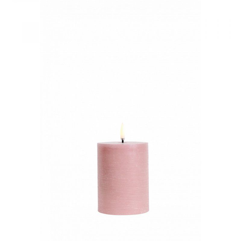 Uyuni - LED pillar candle - Dusty rose, Rustic - 7,8x10 cm (UL-PI-DR-C78010)