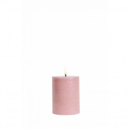 Uyuni - LED pillar candle - Dusty rose, Rustic - 7,8x10 cm (UL-PI-DR-C78010)