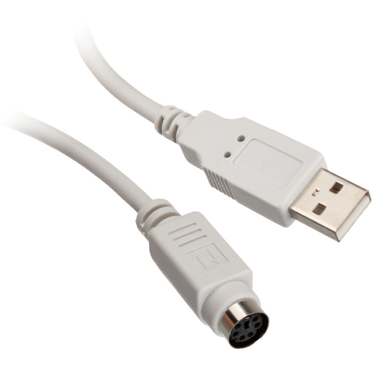 InLine compatible USB Adapter Kabel, USB Stecker A auf PS/2 Buchse - 0,20m