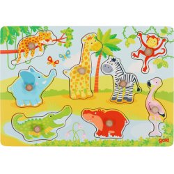 GOKI - African baby animals, Lift out puzzle - (57397)