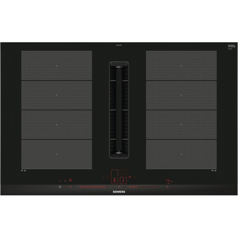 Siemens iQ700 EX875LX67E hob Black, Stainless steel Built-in 80 cm Zone induction hob 4 zone(s)