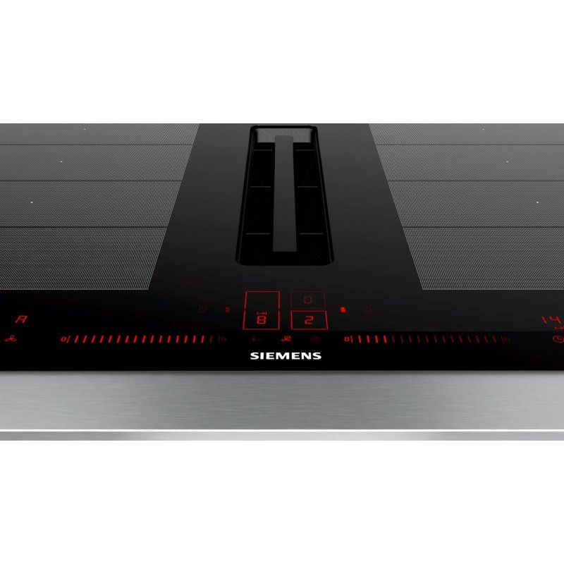 Siemens iQ700 EX875LX67E plaque Noir, Acier inoxydable Intégré 80 cm Plaque avec zone à induction 4 zone(s)