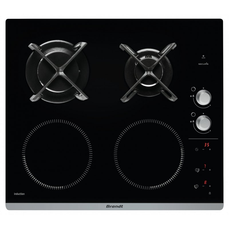 Brandt BPI6414BM hob Black Built-in Combi 4 zone(s)