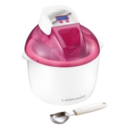 LAGRANGE 409021 Sorbetière traditionnelle 1,8 L 12 W Rose, Blanc
