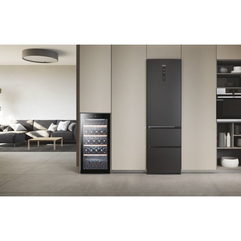 Haier Wine Bank 60 Serie 3 WS105GA Refroidisseur de vin compresseur Pose libre Noir 105 bouteille(s)