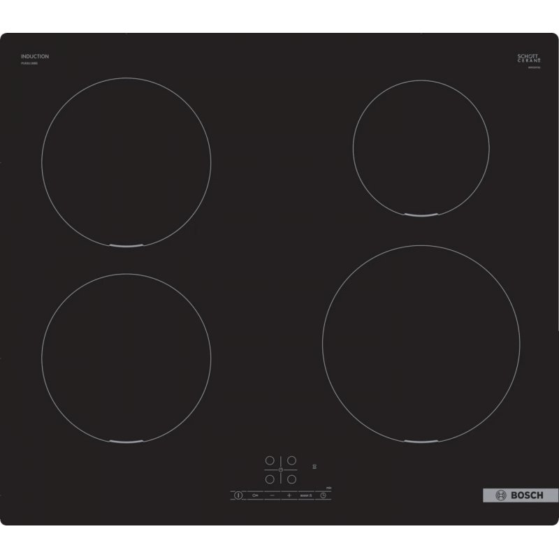 Bosch Serie 4 PUE611BB5E hob Black Built-in 60 cm Zone induction hob 4 zone(s)
