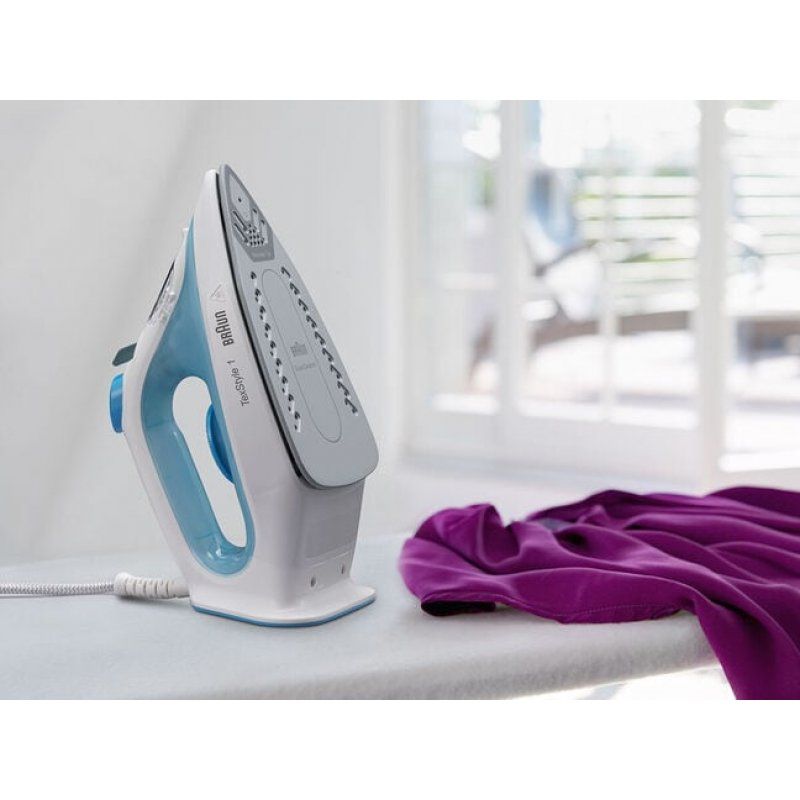 Braun TexStyle 1 Dry & Steam iron Ceramic soleplate 2000 W Blue, White