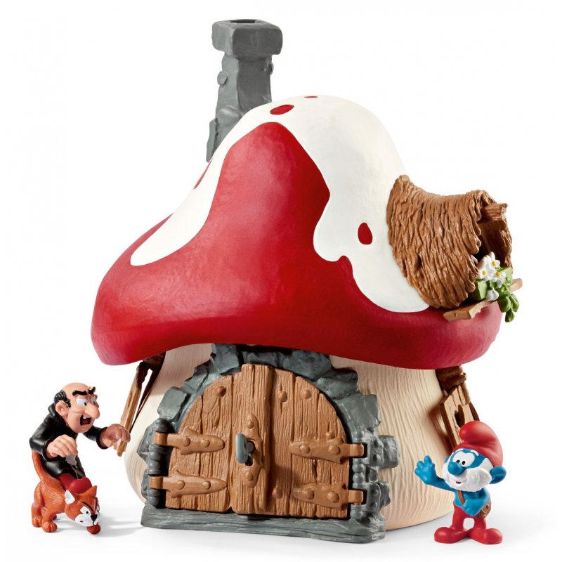 Schleich Schlumpf Haus mit 2 Figuren