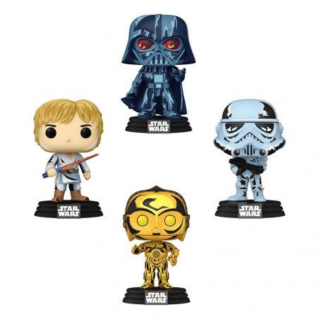 Star Wars pack 4 figurines POP! Movies Vinyl Retro Series 9 cm
