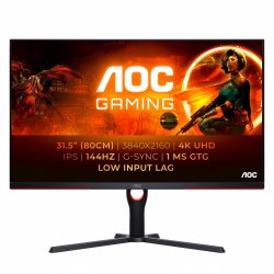 AOC G3 U32G3X LED display 80 cm (31.5") 3840 x 2160 pixels 4K Ultra HD Noir, Rouge