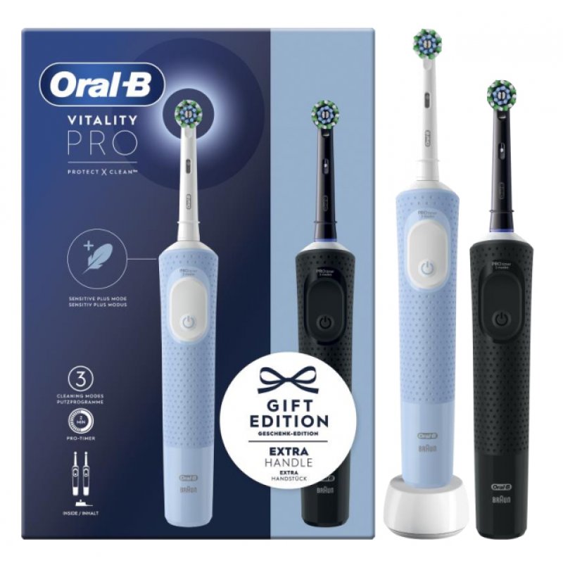Oral-B Vitality Pro Duo Adult Rotating-oscillating toothbrush Black, Blue, White