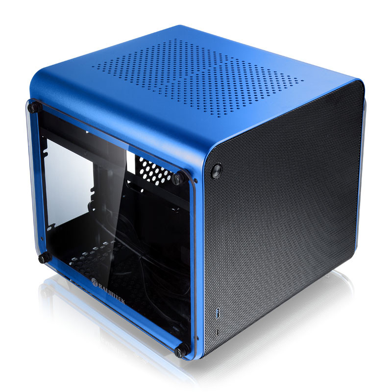 Raijintek compatible METIS EVO TG Mini-ITX-Gehäuse, Tempered Glass - bleu