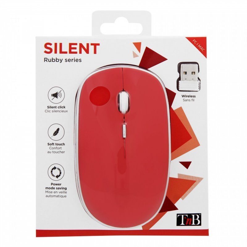 T'nB Souris sans fil silent click RUBBY rouge