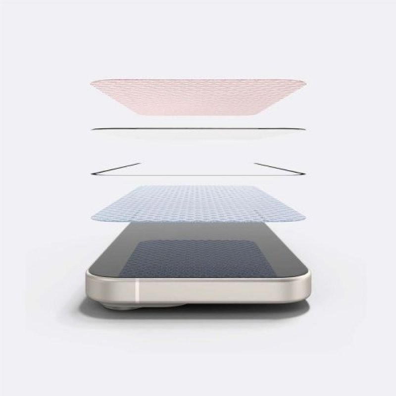 Ringke iPhone 15 Screen Protector Premium Tempered Glass 9H with installation jig Transparent