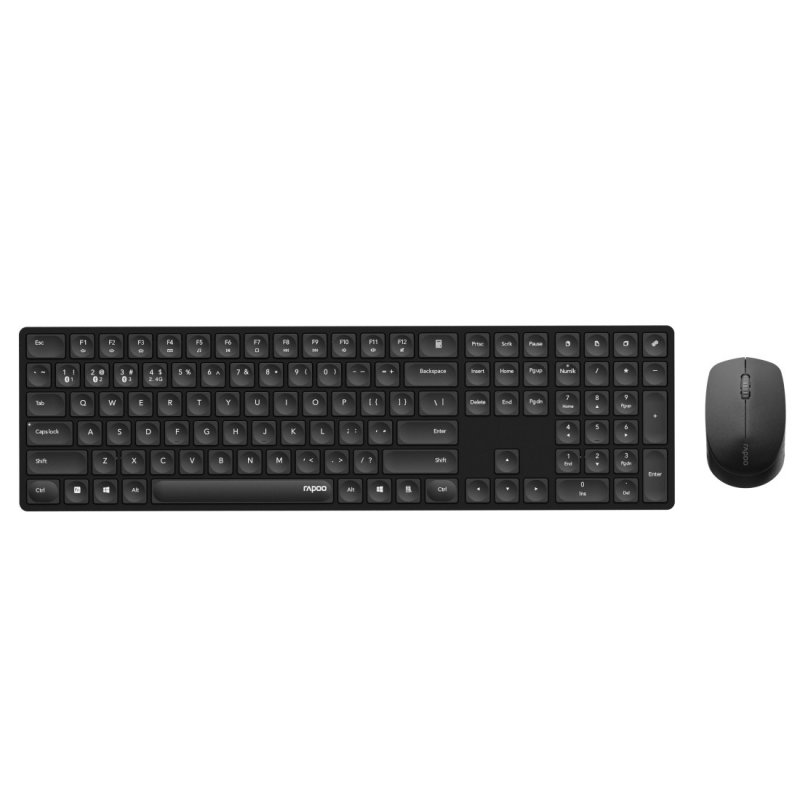 Rapoo 8020M keyboard Mouse included Bluetooth QWERTZ German Black