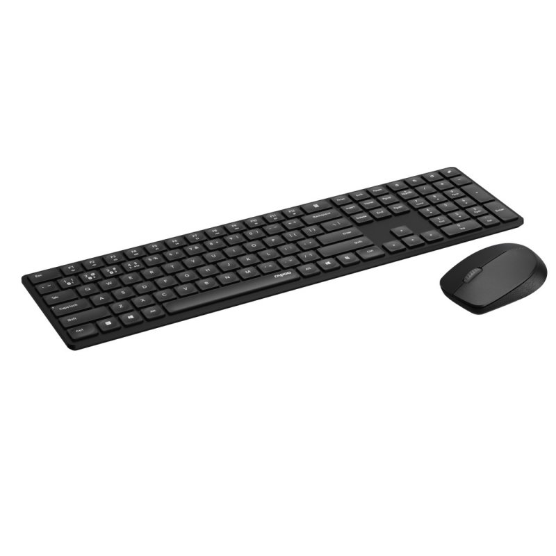 Rapoo 8020M keyboard Mouse included Bluetooth QWERTZ German Black