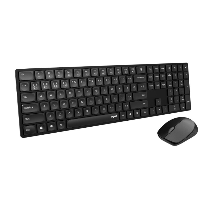 Rapoo 8020M keyboard Mouse included Bluetooth QWERTZ German Black