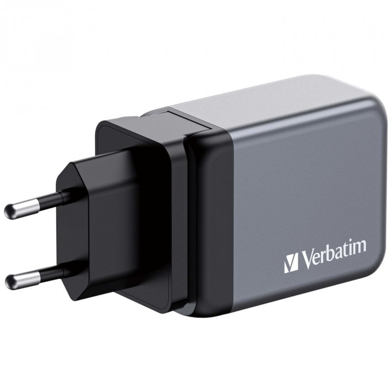 Verbatim GNC-65 GaN Charger 65W with 2 x USB-C PD 65W / 1 x USB-A QC 3.0 (EU/UK/US)