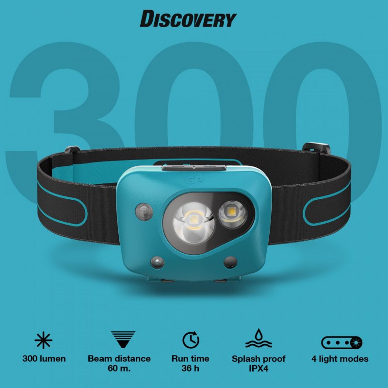 GP Lighting Discovery Teal Headband flashlight LED