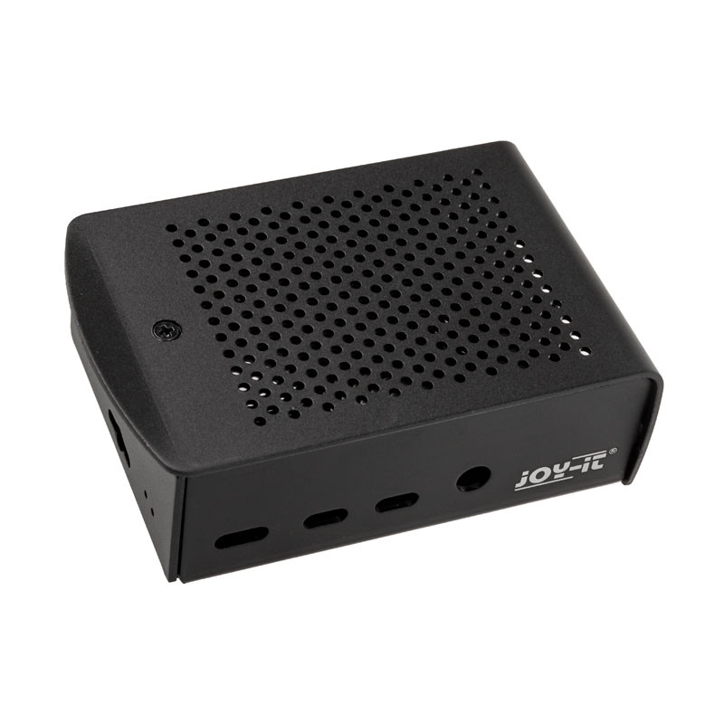 Raspberry compatible Pi 4B 06 Aluminium Gehäuse mit Wandbefestigung, schwarz