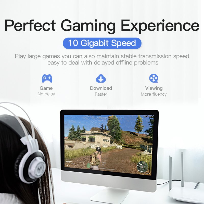 Vention ICABF câble de réseau Noir 1 m Cat7