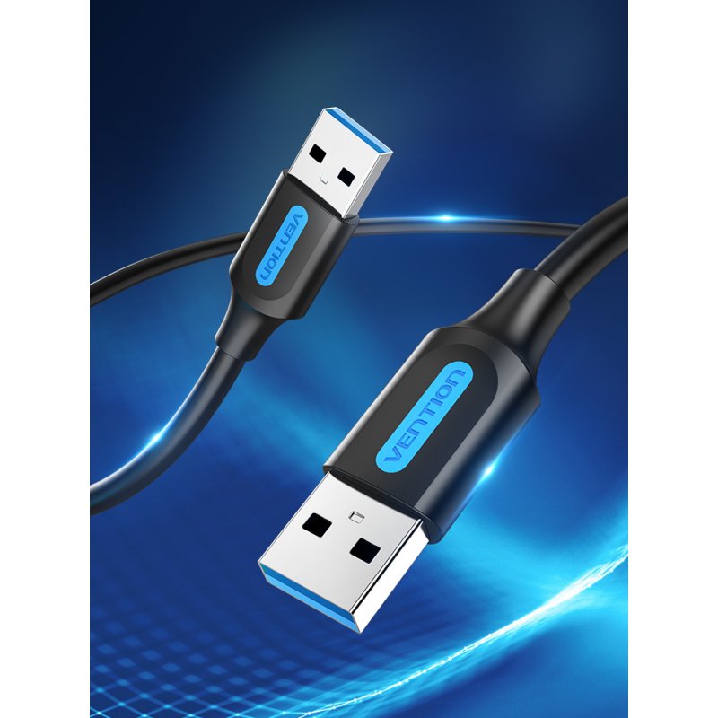 Vention USB 3.0 A Male to A Male Cable 2M Black PVC Type