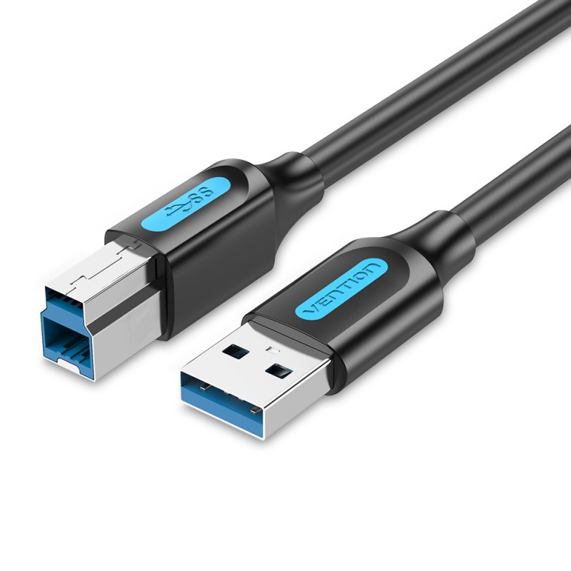 Vention USB 3.0 A Male to B Male Cable 1M Black PVC Type