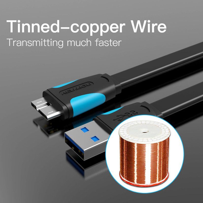 Vention VAS-A12-B025 câble USB 0,25 m USB 3.2 Gen 1 (3.1 Gen 1) USB A Micro-USB B Noir