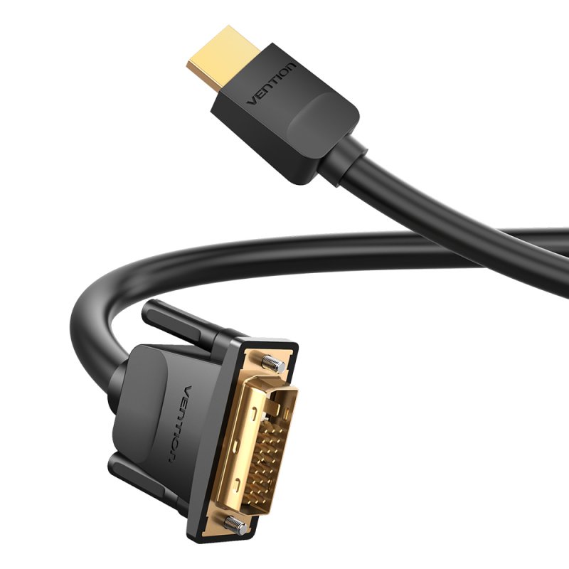 Vention ABFBH câble vidéo et adaptateur 2 m HDMI Type A (Standard) DVI-D Noir