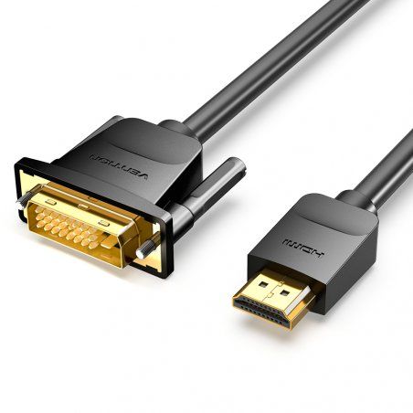Vention ABFBI câble vidéo et adaptateur 3 m HDMI Type A (Standard) DVI-D Noir