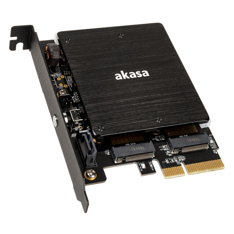 Akasa compatible M.2 PCI-E SATA RGB LED Adapter Karte