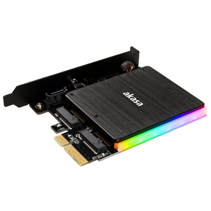 Akasa compatible M.2 PCI-E SATA RGB LED Adapter Karte