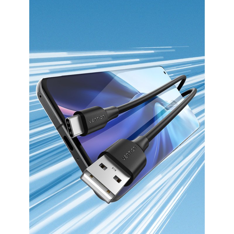 Vention CTHBH câble USB 2 m USB 2.0 USB A USB C Noir