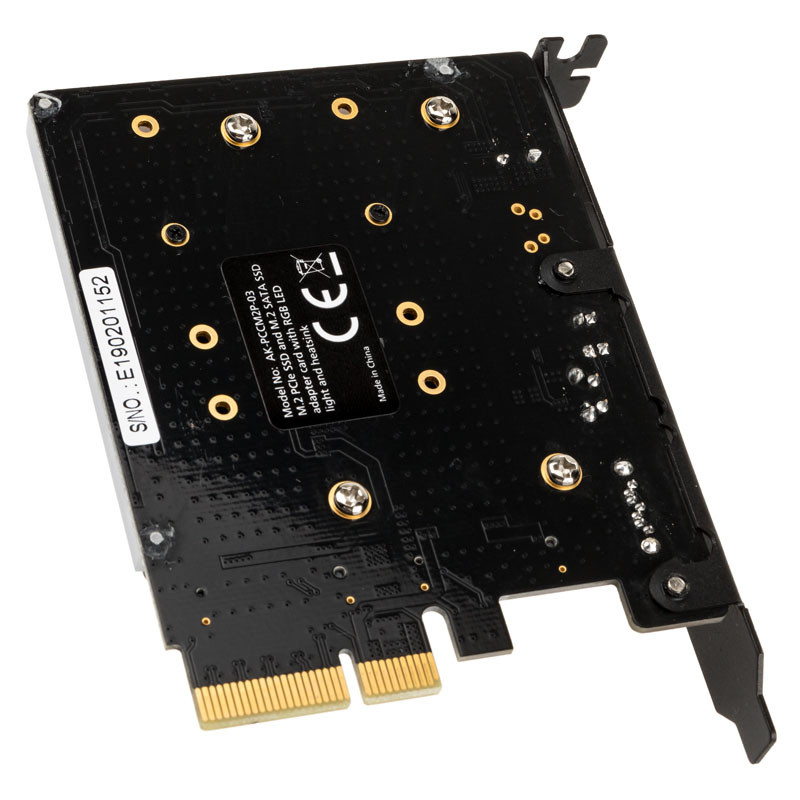 Akasa compatible M.2 PCI-E SATA RGB LED Adapter Karte