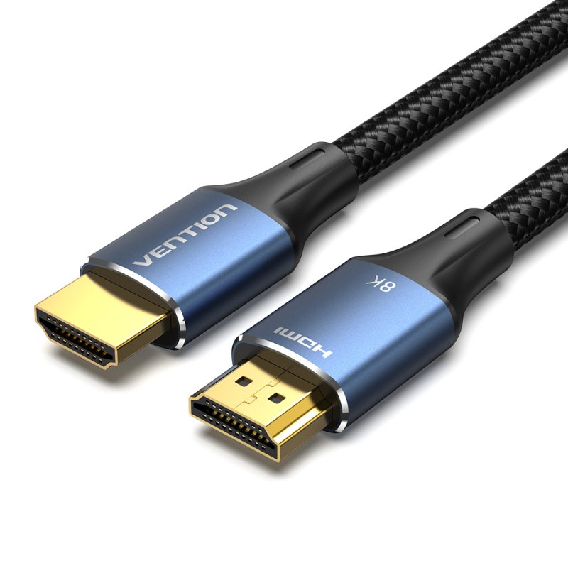 Vention Cotton Braided HDMI-A Male to Male HD Cable 8K 5M Blue Aluminum Alloy Type