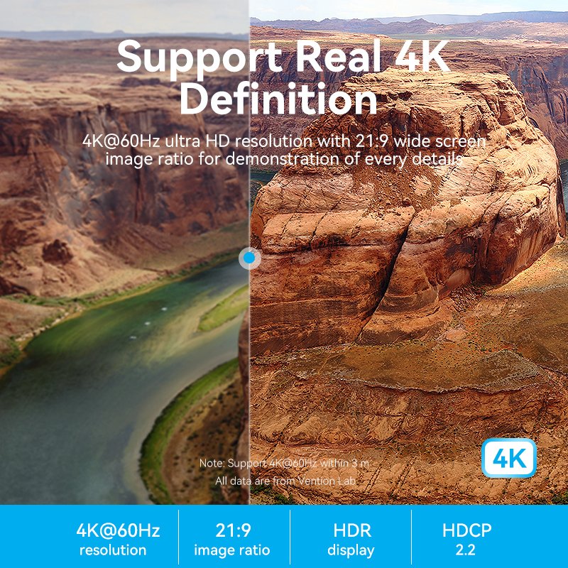 HDMI 4K HD Cable 1m Vention ALHSF (Blue)