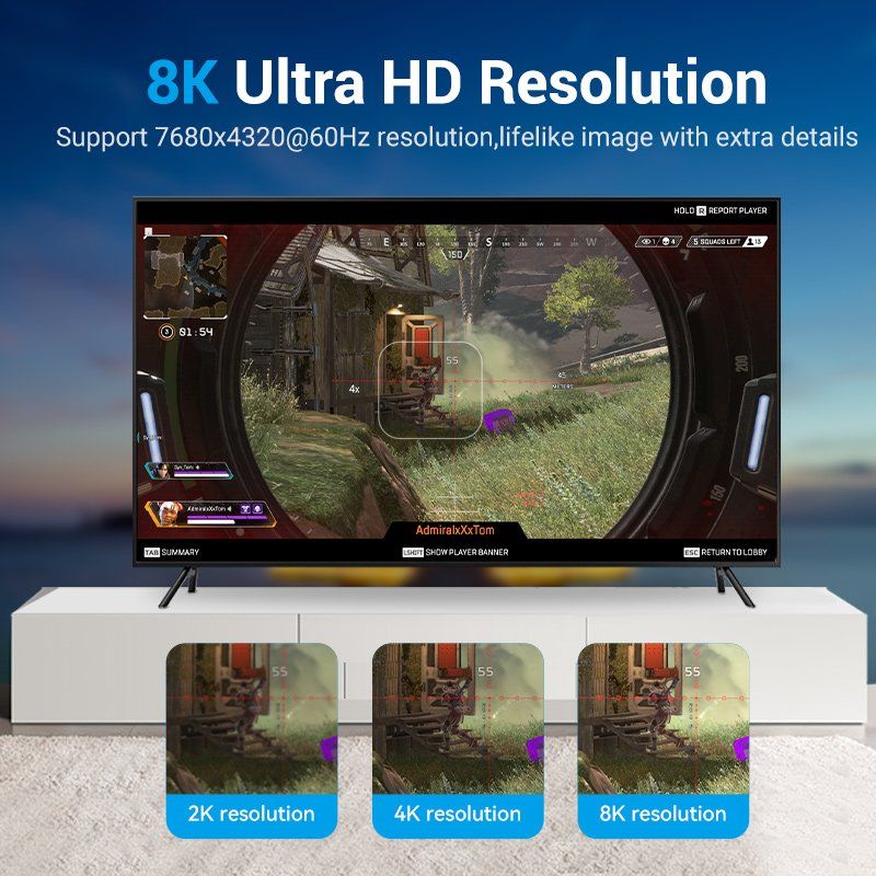 Vention DP 1.4 Male to Male HD Cable 8K 3M Black