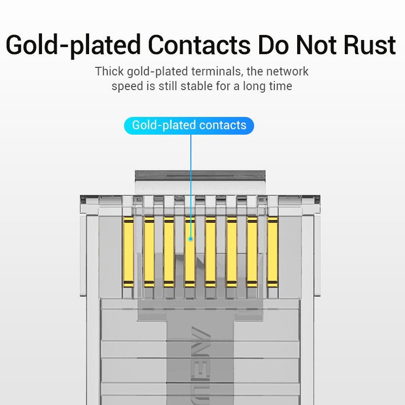 Vention Cat.6 UTP RJ45 Modular Plug Transparent 100 Pack
