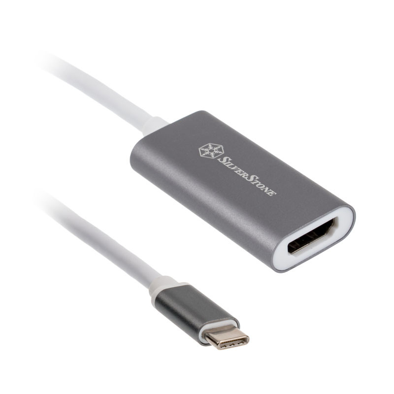 Silverstone SST-EP07C-E - USB 3.1 Type C auf HDMI V2.0b Adapter - grau