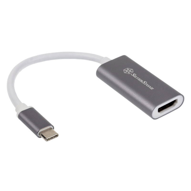 Silverstone SST-EP07C-E - USB 3.1 Type C auf HDMI V2.0b Adapter - grau