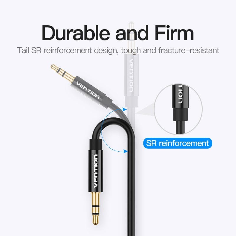 Vention 3.5mm Male to 2*3.5mm Female Stereo Splitter Cable 0.3M Black ABS Type