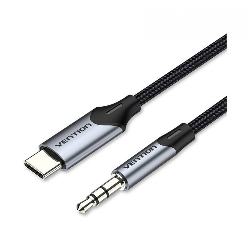 Vention USB-C Male to 3.5MM Male Cable 1M Gray Aluminum Alloy Type