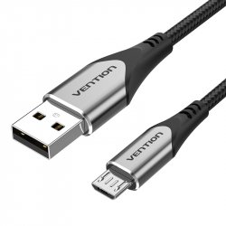 Vention COAHD câble USB 0,5 m USB 2.0 USB A Micro-USB B Aluminium, Noir