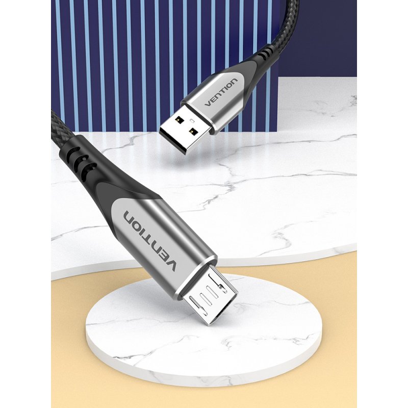 USB 2.0 A to Micro-B 3A cable 0.5m Vention COAHD gray