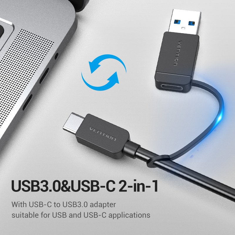Vention CHTBB hub & concentrateur USB 3.2 Gen 1 (3.1 Gen 1) Type-A Type-C 5000 Mbit/s Noir