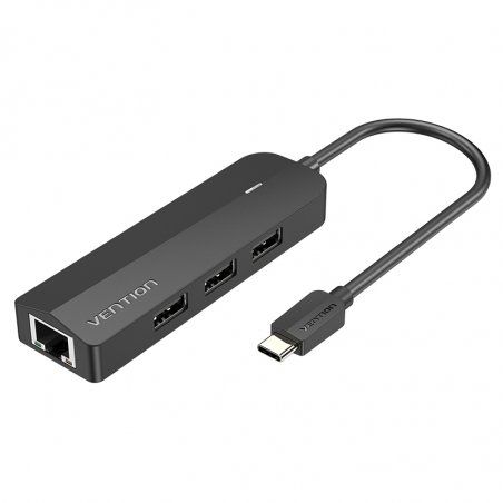 USB-C to 3x USB 2.0, RJ45, Micro-B Hub Vention TGOBB 0.15m, Black