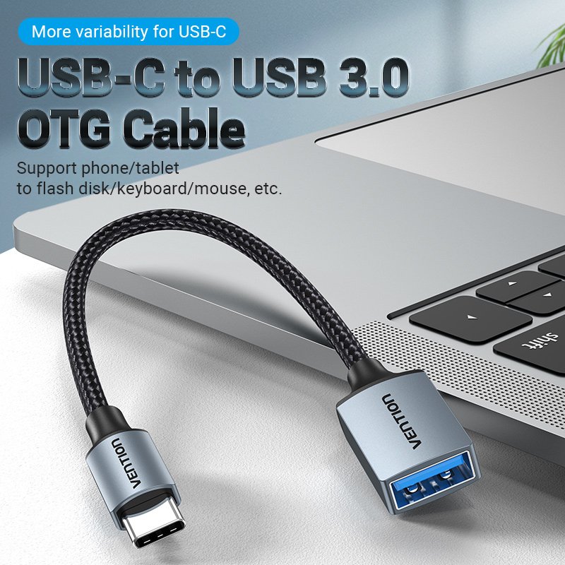 Vention CCXHB câble USB 0,15 m USB 3.2 Gen 1 (3.1 Gen 1) USB C USB A Gris